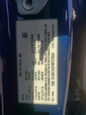 2022 TESLA MODEL 3 5YJ3E1EA7NF372658