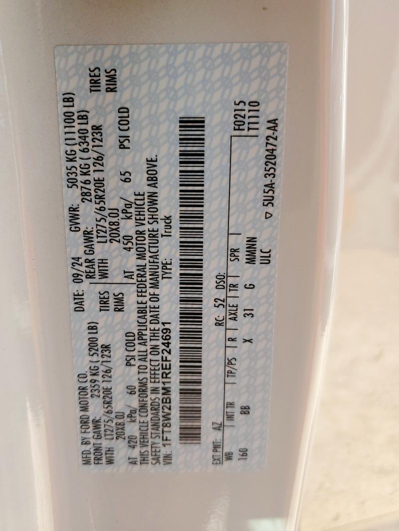 2024 FORD F250 SUPER - 1FT8W2BM1REF24691