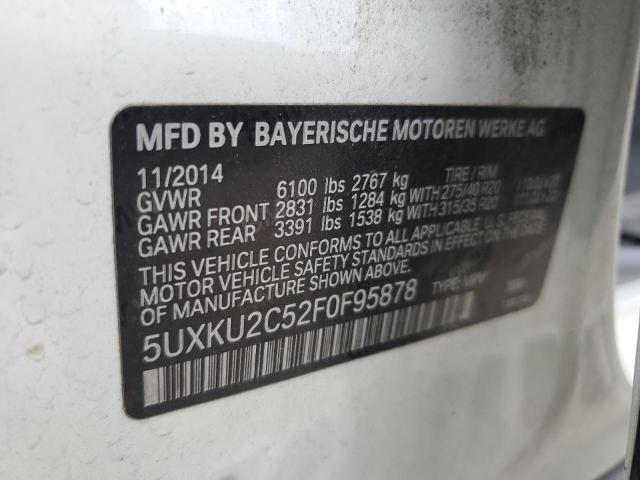 2015 BMW X6 XDRIVE3 5UXKU2C52F0F95878