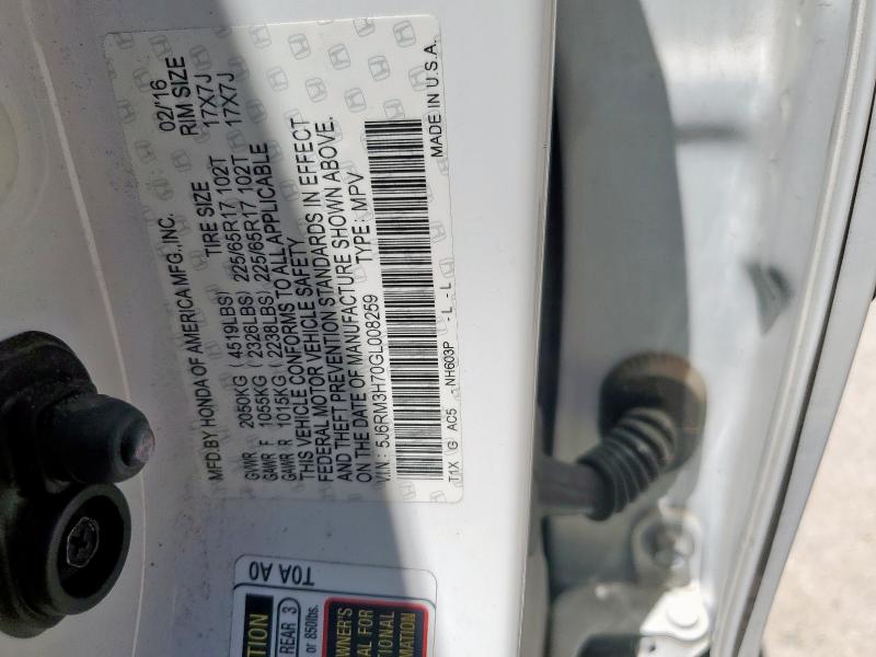 2016 HONDA CR-V EXL 5J6RM3H70GL008259
