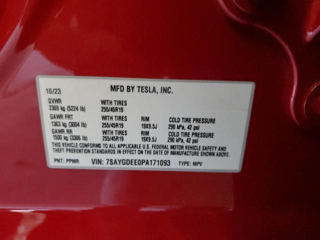 2023 TESLA MODEL Y 7SAYGDEE0PA171093
