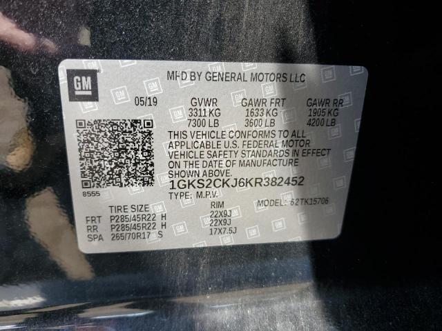 2019 GMC YUKON DENA 1GKS2CKJ6KR382452