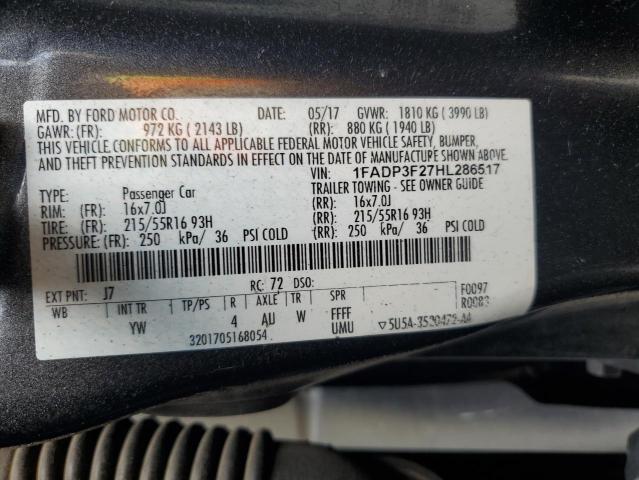 2017 FORD FOCUS SE 1FADP3F27HL286517