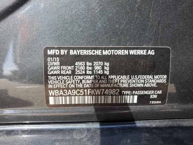 2015 BMW 335 I WBA3A9C51FKW74982