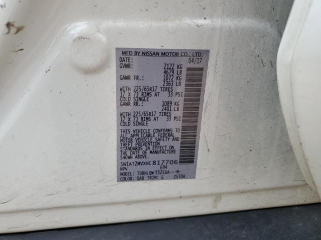 2017 NISSAN ROGUE SV 5N1AT2MVXHC817706