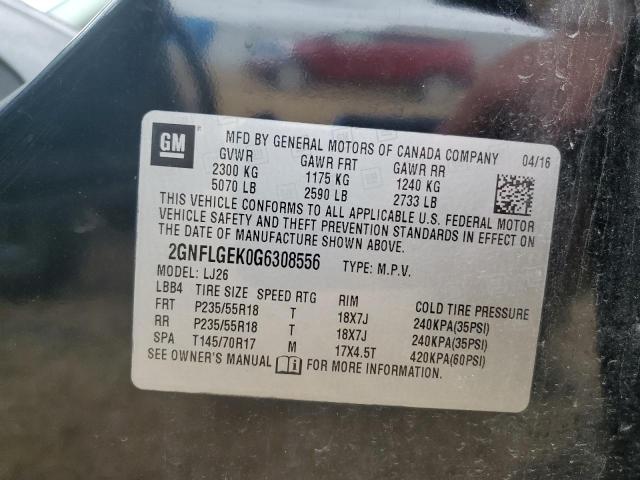 2016 CHEVROLET EQUINOX LTZ 2GNFLGEK0G6308556