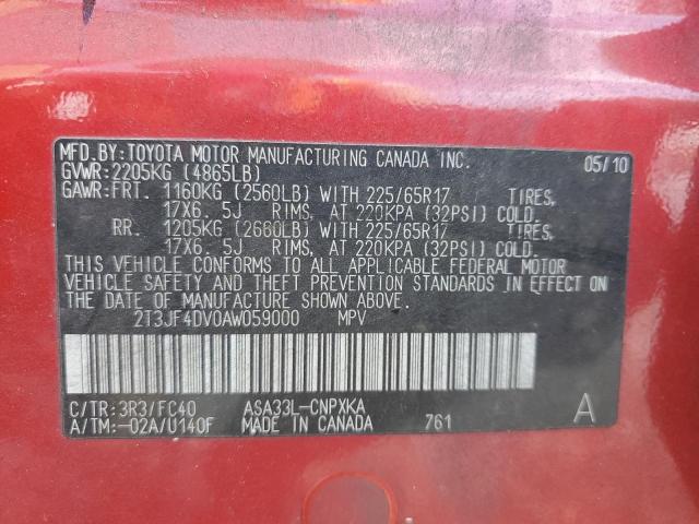 2010 TOYOTA RAV4 - 2T3JF4DV0AW059000