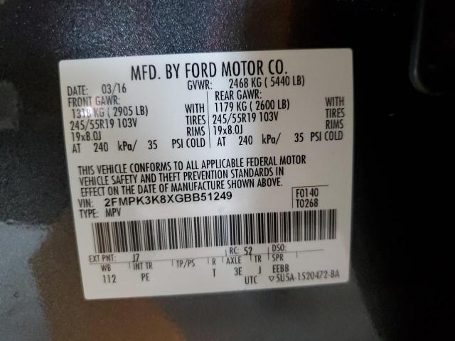 2016 FORD EDGE TITAN 2FMPK3K8XGBB51249