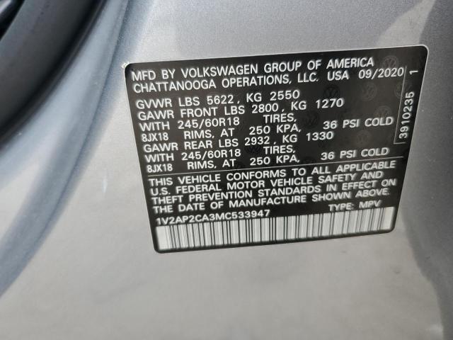 2021 VOLKSWAGEN ATLAS S 1V2AP2CA3MC533947
