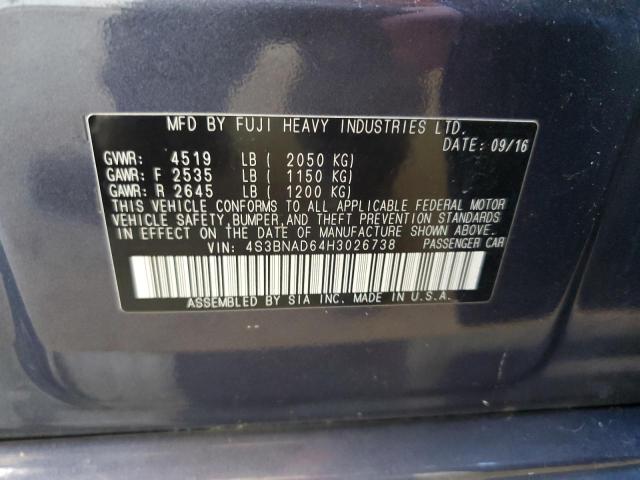 2017 SUBARU LEGACY 2.5 - 4S3BNAD64H3026738