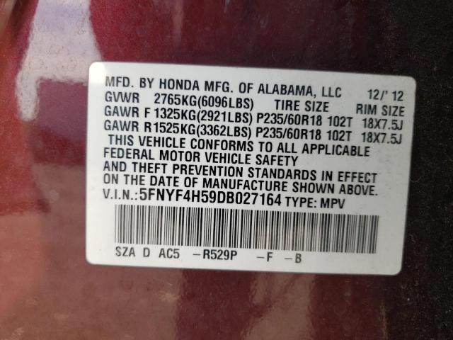 5fnyf4h59db027164 - 2013 Honda pilot exl - #63692415