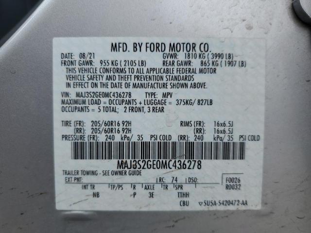2021 FORD ECOSPORT S MAJ3S2GE0MC436278