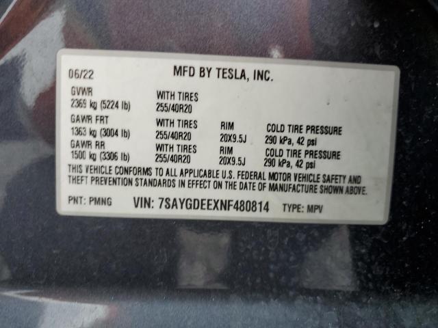 2022 TESLA MODEL Y 7SAYGDEEXNF480814