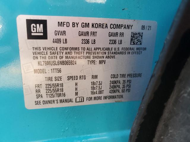 2022 CHEVROLET TRAILBLAZE KL79MUSL6NB065924