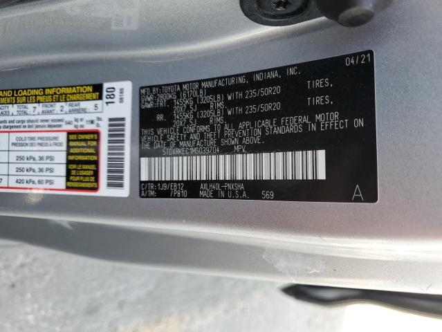 2021 TOYOTA SIENNA XSE 5TDXRKEC1MS039704