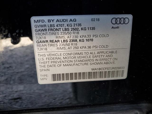 2018 AUDI Q3 PREMIUM WA1BCCFS7JR028833