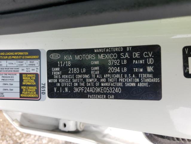 2019 KIA FORTE FE 3KPF24AD9KE053240