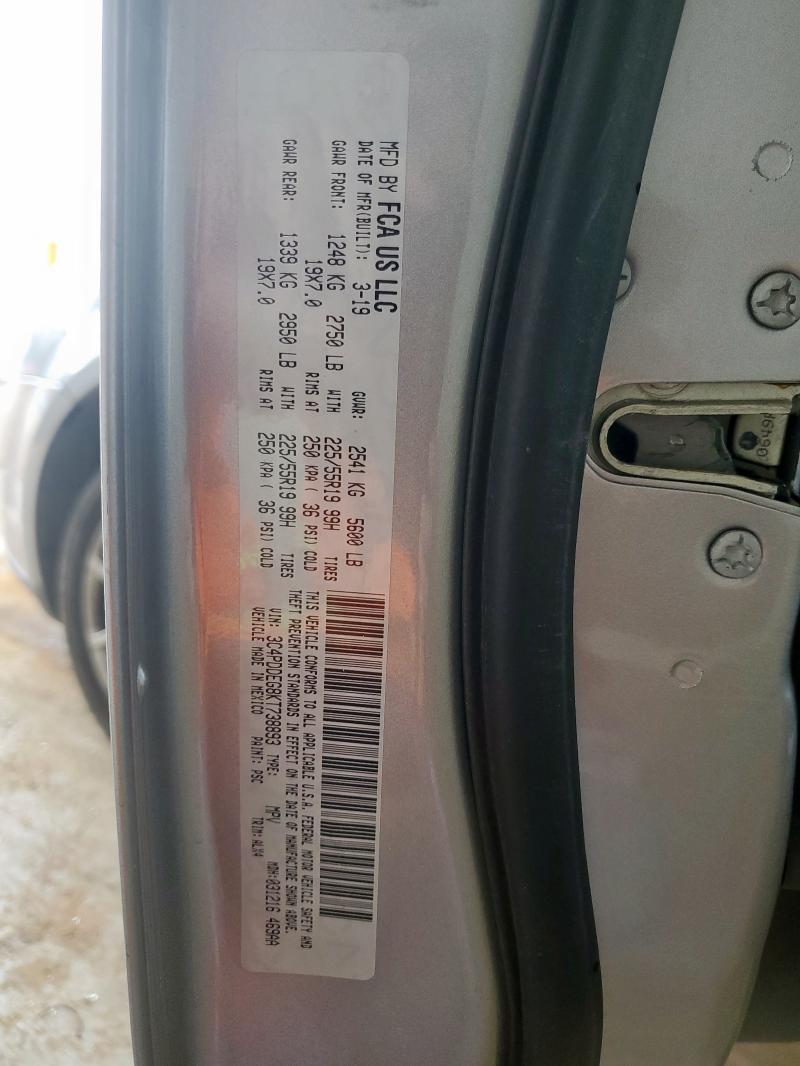 2019 DODGE JOURNEY GT 3C4PDDEG8KT738893