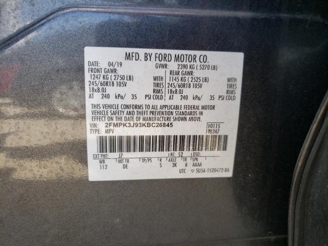 2019 FORD EDGE SEL - 2FMPK3J93KBC26845