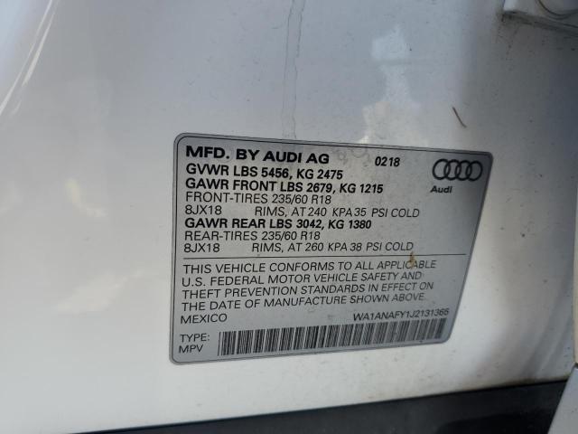 2018 AUDI Q5 PREMIUM WA1ANAFY1J2131365