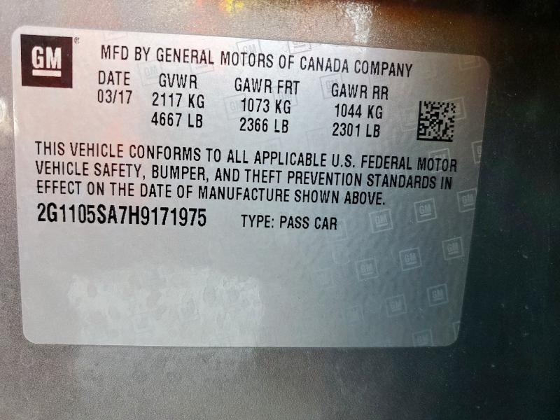 2017 CHEVROLET IMPALA LT - 2G1105SA7H9171975