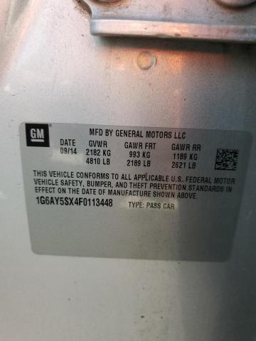2015 CADILLAC CTS PERFOR 1G6AY5SX4F0113448