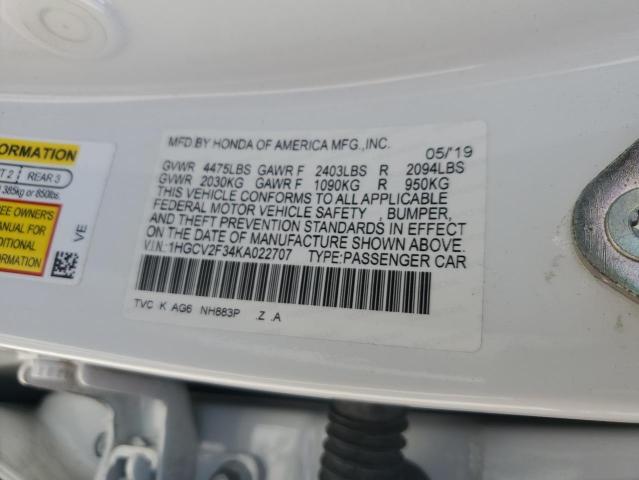 2019 HONDA ACCORD SPO 1HGCV2F34KA022707