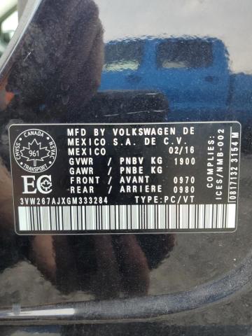 2016 VOLKSWAGEN JETTA S 3VW267AJXGM333284