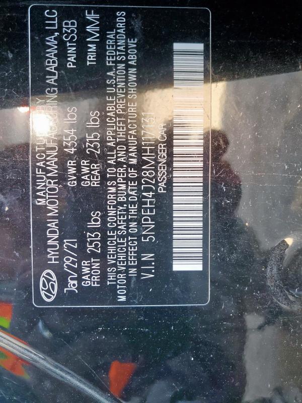 2021 HYUNDAI SONATA LIMITED 5NPEH4J28MH117131