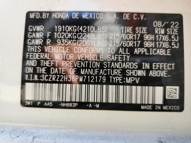 2023 HONDA HR-V LX 3CZRZ2H36PM712179