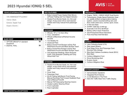 2023 HYUNDAI IONIQ 5 SE - KM8KNDAF7PU229603