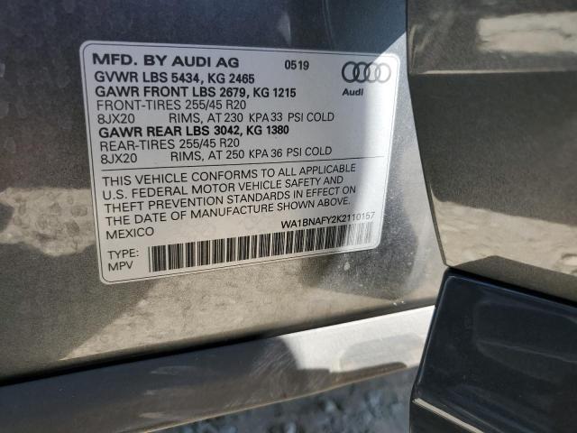2019 AUDI Q5 PREMIUM WA1BNAFY2K2110157