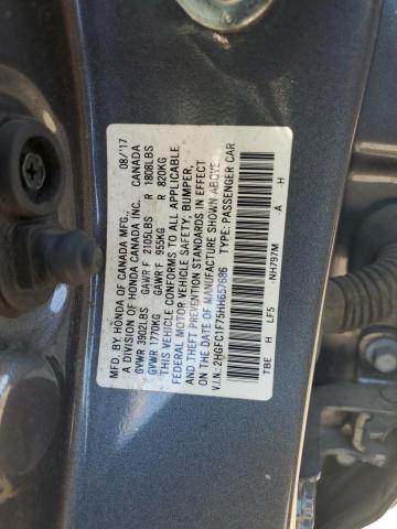 2017 HONDA CIVIC EXL 2HGFC1F75HH657686