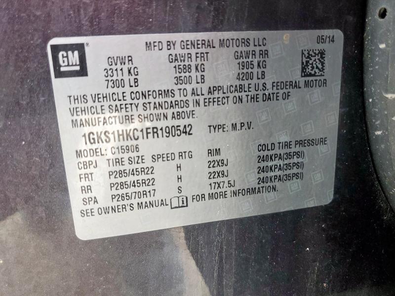 2015 GMC YUKON XL C1500 SLT 1GKS1HKC1FR190542