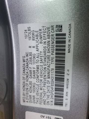 2025 HONDA CIVIC SPOR 2HGFE4F85SH311178