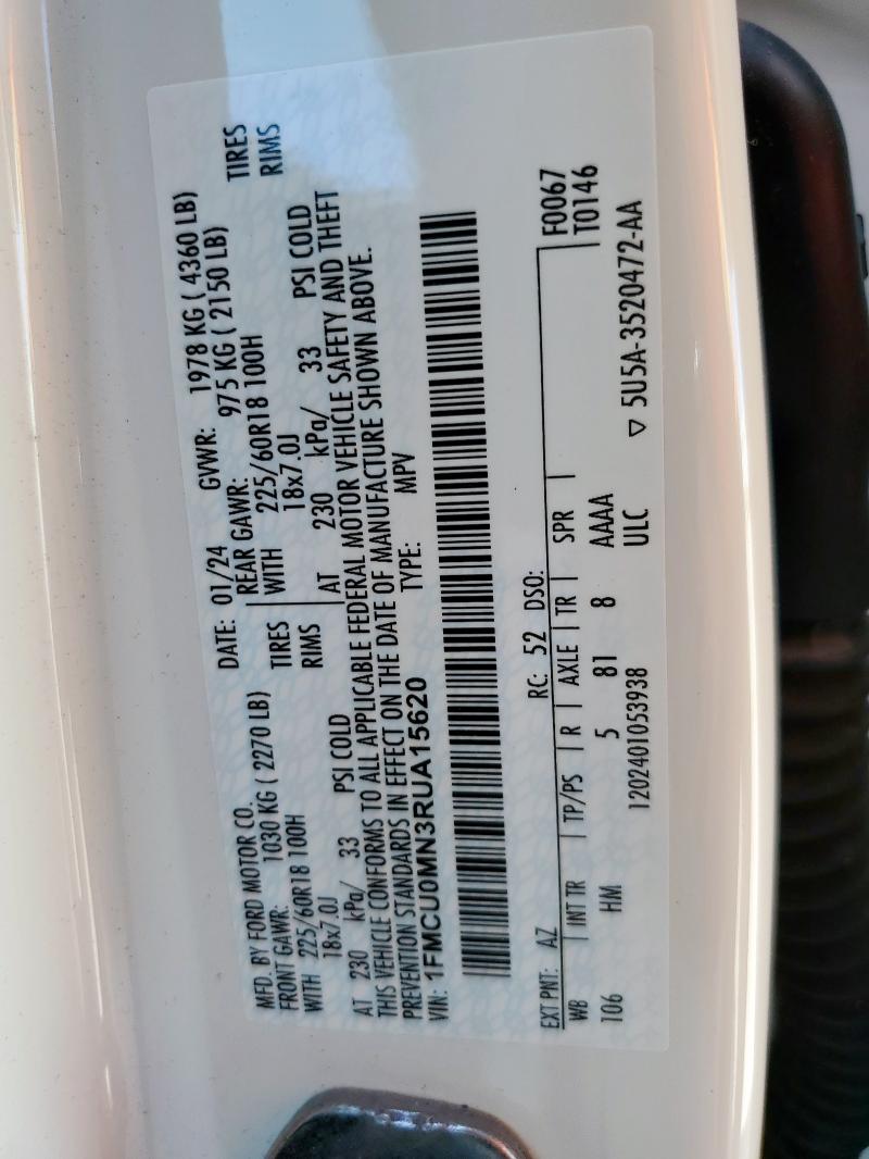 2024 FORD ESCAPE ST 1FMCU0MN3RUA15620