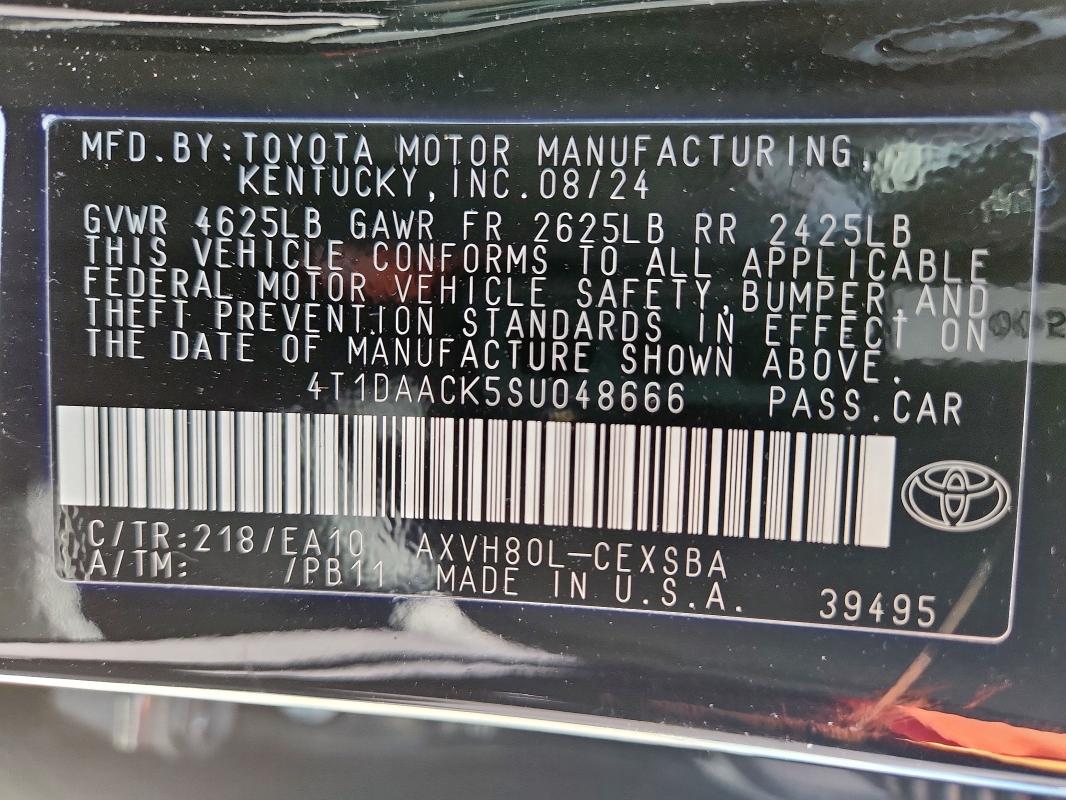 2025 TOYOTA CAMRY XSE - 4T1DAACK5SU048666