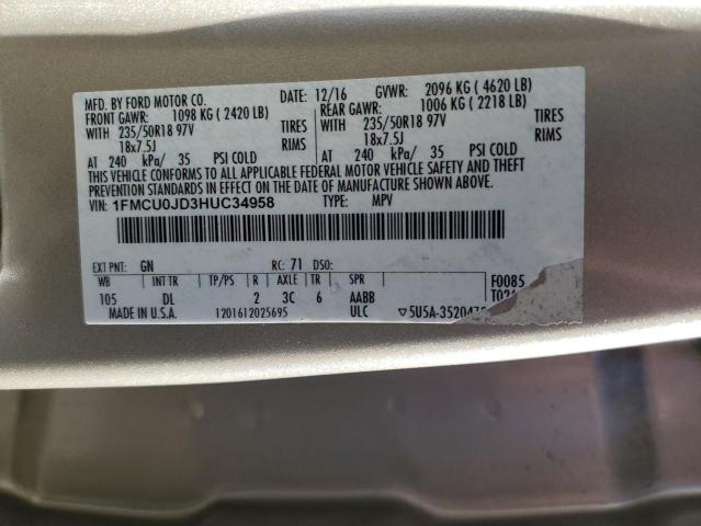 2017 FORD ESCAPE TIT 1FMCU0JD3HUC34958