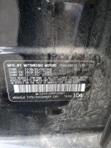 2022 MITSUBISHI MIRAGE G4 ML32FUFJ2NHF02067