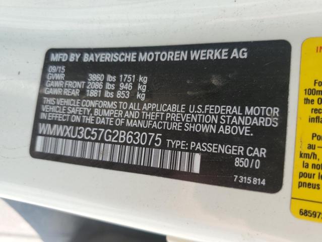 2016 MINI COOPER S WMWXU3C57G2B63075