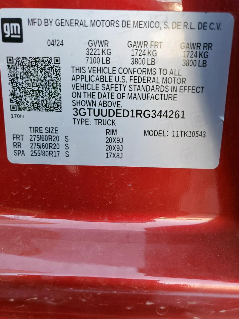 2024 GMC SIERRA K15 3GTUUDED1RG344261