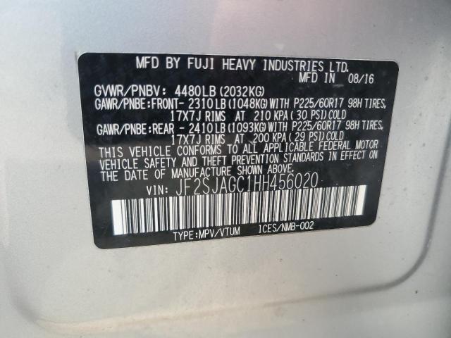 2017 SUBARU FORESTER 2 JF2SJAGC1HH456020