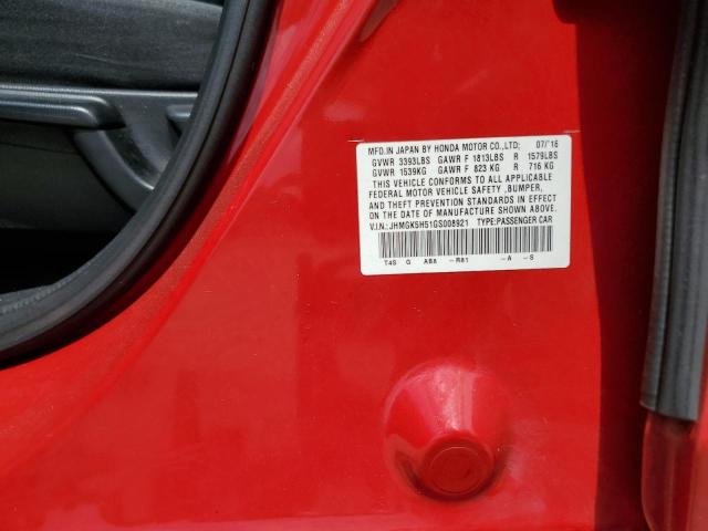 2016 HONDA FIT LX JHMGK5H51GS008921