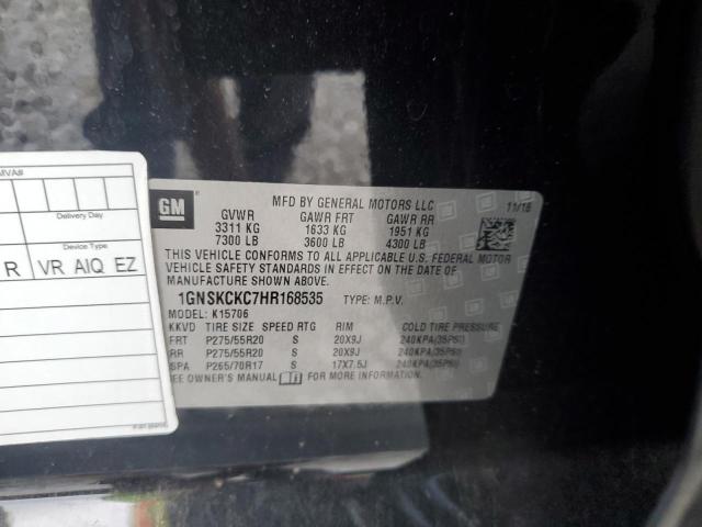 2017 CHEVROLET TAHOE K150 1GNSKCKC7HR168535