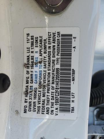 2017 HONDA CIVIC EX - 19XFC2F81HE205999
