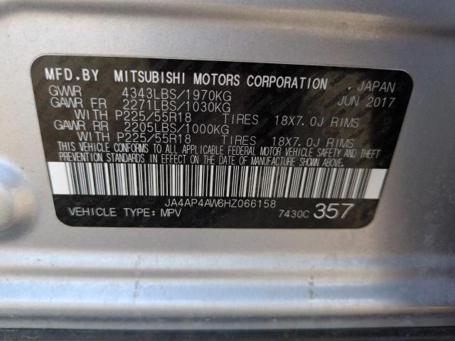 2017 MITSUBISHI OUTLANDER JA4AP4AW6HZ066158