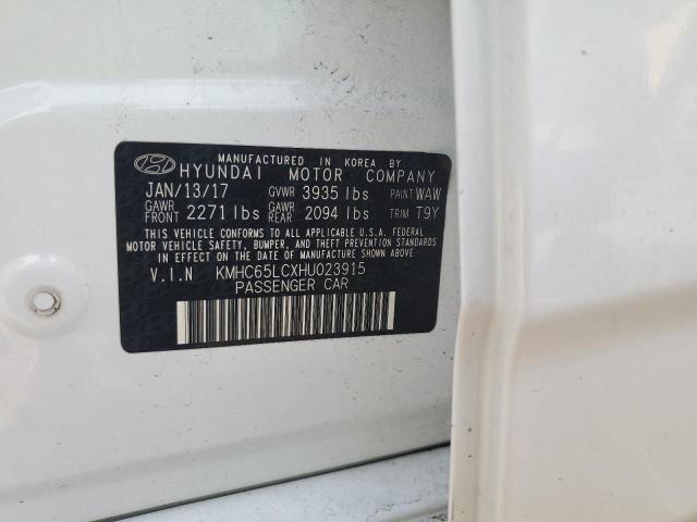 2017 HYUNDAI IONIQ BLUE KMHC65LCXHU023915