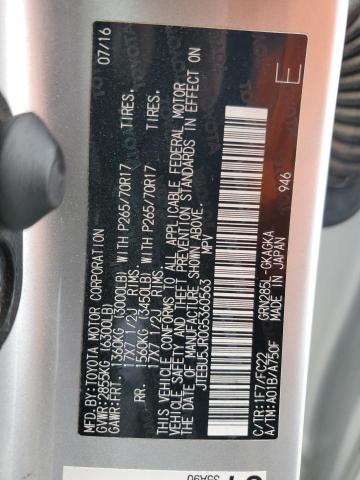 2016 TOYOTA 4RUNNER SR JTEBU5JR0G5360563