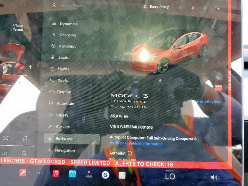 2020 TESLA MODEL 3 5YJ3E1EB4LF801616