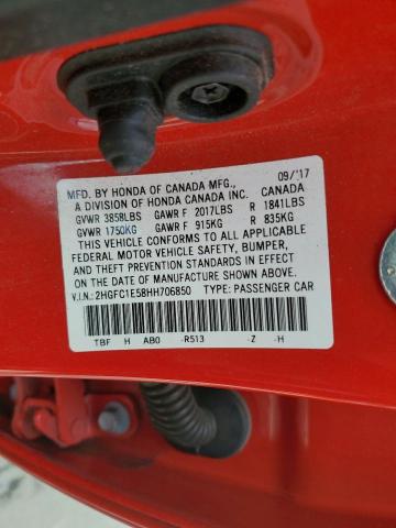 2017 HONDA CIVIC SI 2HGFC1E58HH706850